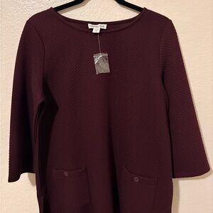 Coldwater Creek Burgundy Tunic Top